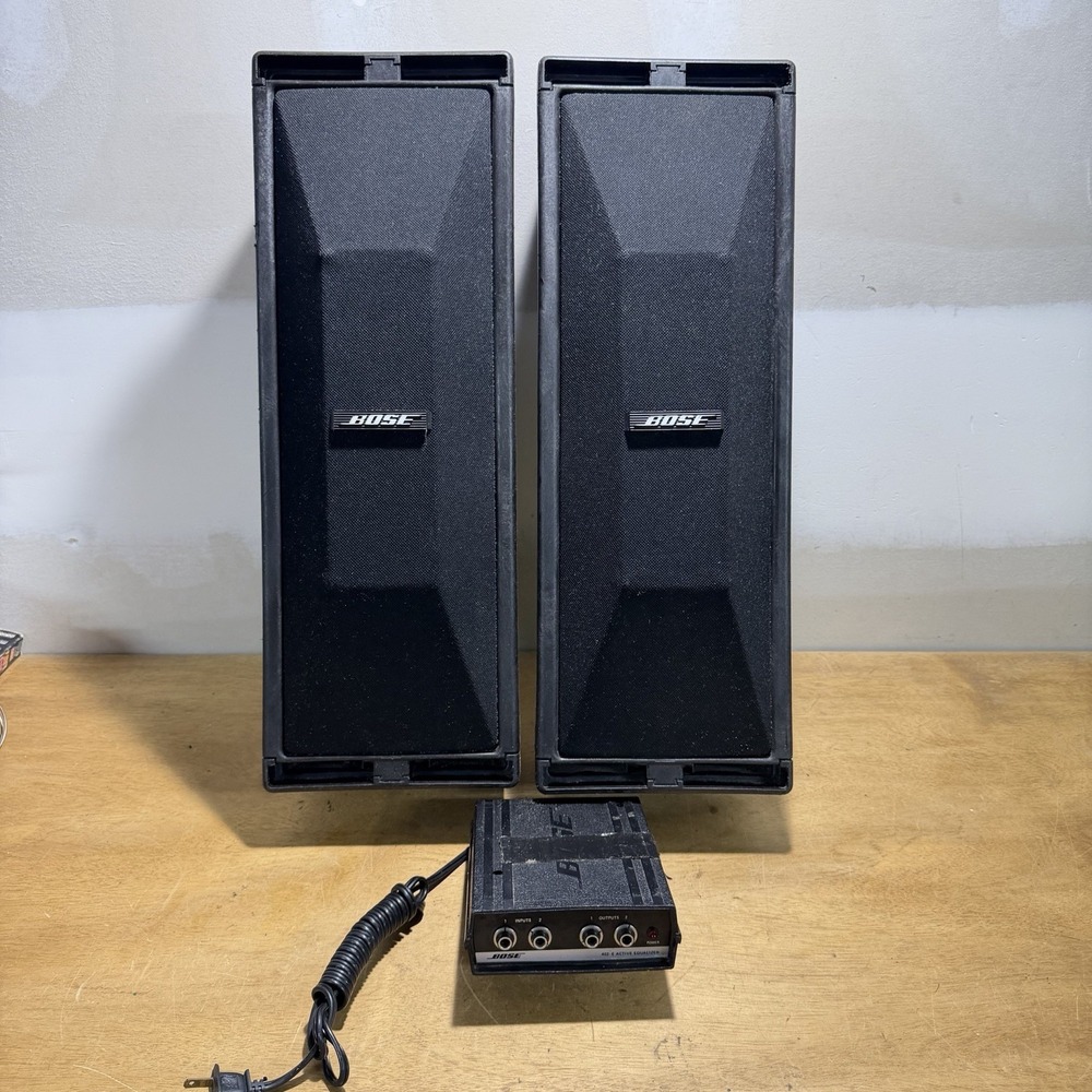 Bose 402 Professional PA Speakers Pair with 402-E Active Equalizer and Case